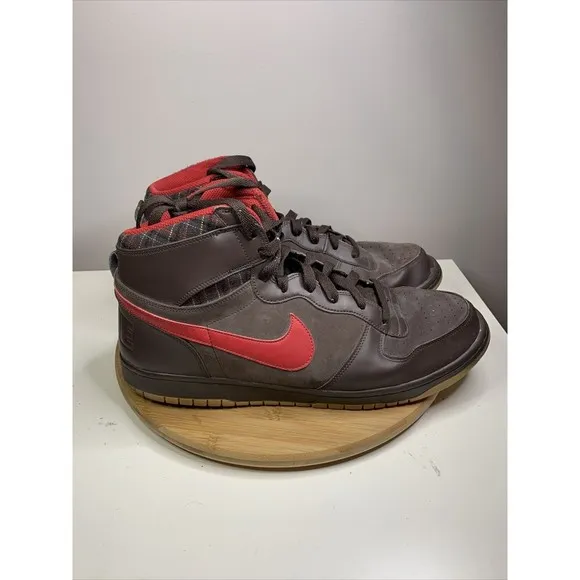 Nike Big Nike High Mens Size 15 Basketball Shoes Red Brown Sneakers 336608-200