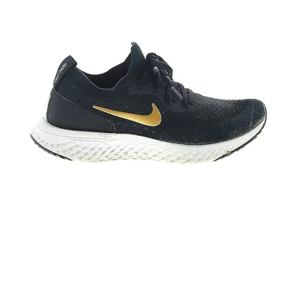 Nike Black Gold Athletic Sneakers Nike Epic React Flyknit Women's Size 7 gym