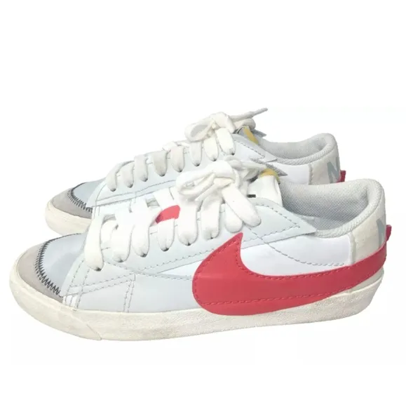 Nike Blazer Low 77 Jumbo White University Red Shoes Men's Size 10~DQ8769-100F