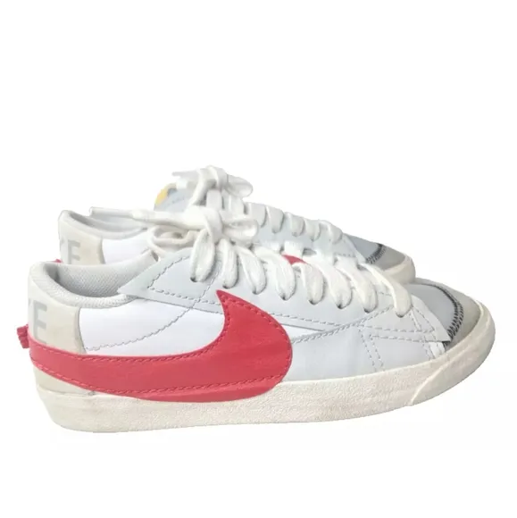 Nike Blazer Low 77 Jumbo White University Red Shoes Men's Size 10~DQ8769-100F