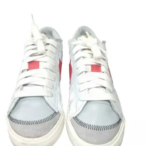 Nike Blazer Low 77 Jumbo White University Red Shoes Men's Size 10~DQ8769-100F