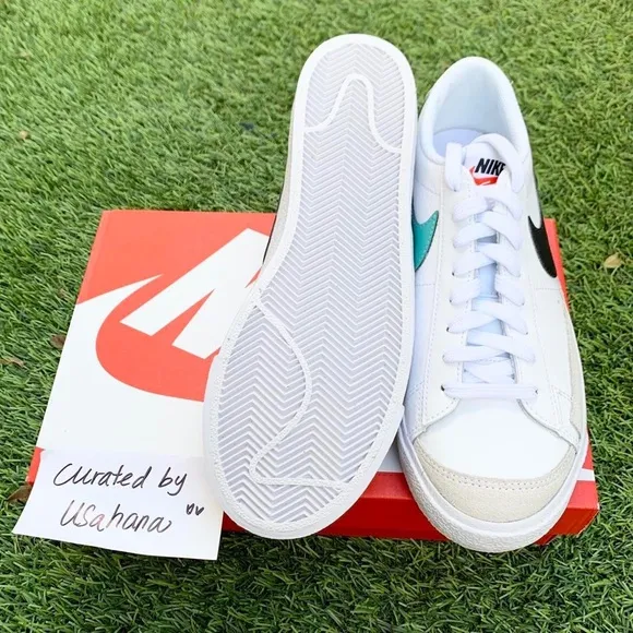 Nike Blazer low gs white black teal shoes