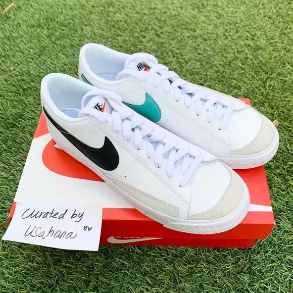 Nike Blazer low gs white black teal shoes