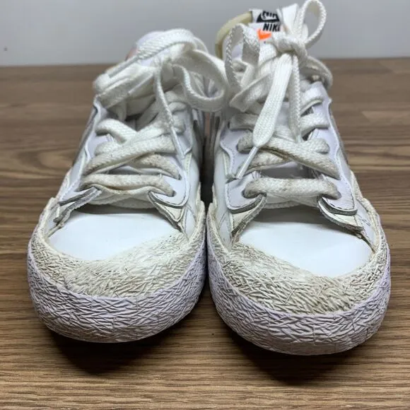 Nike Blazer Low Sacai Men's Size 6.5 US DM6443-100 Triple White Athletic Shoes