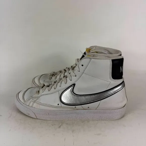 Nike Blazer Mid 77 Essential Snekaers Women's 10 Metallic Silver Running Shoes