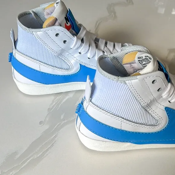 Nike Blazer Mid 77 Jumbo Shoes White University Blue Mens Sz 10 DD3111-103