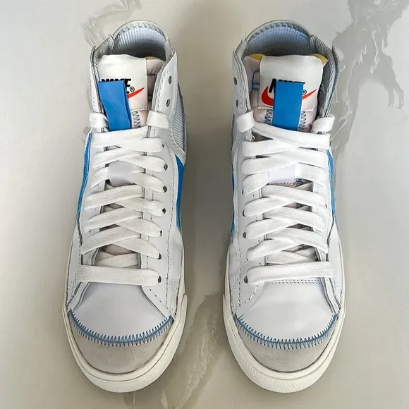 Nike Blazer Mid 77 Jumbo Shoes White University Blue Mens Sz 10 DD3111-103