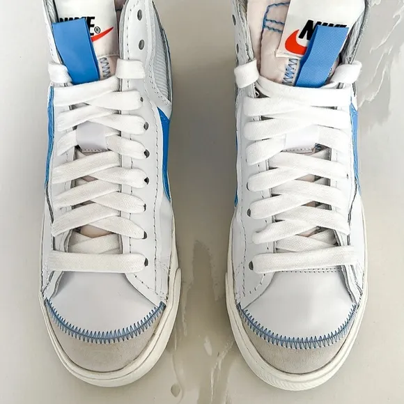 Nike Blazer Mid 77 Jumbo Shoes White University Blue Mens Sz 10 DD3111-103