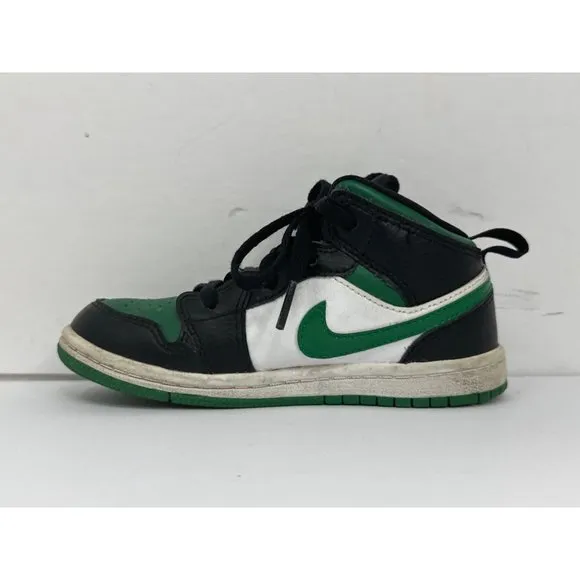 Nike Boys AIR JORDAN 1 MID Pine Green Sz 10C Basketball Shoes 640735-067