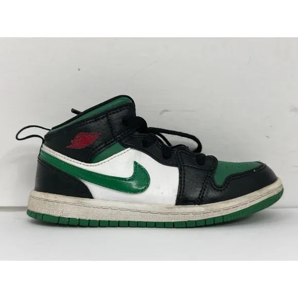 Nike Boys AIR JORDAN 1 MID Pine Green Sz 10C Basketball Shoes 640735-067