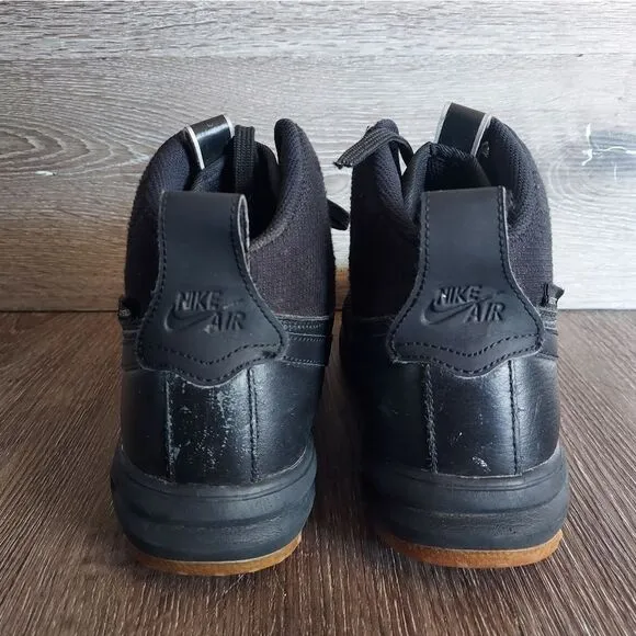 Nike Boys Black Lunar Force 1 Duckboot Shoes Size 6.5 Youth Lace Up High Top