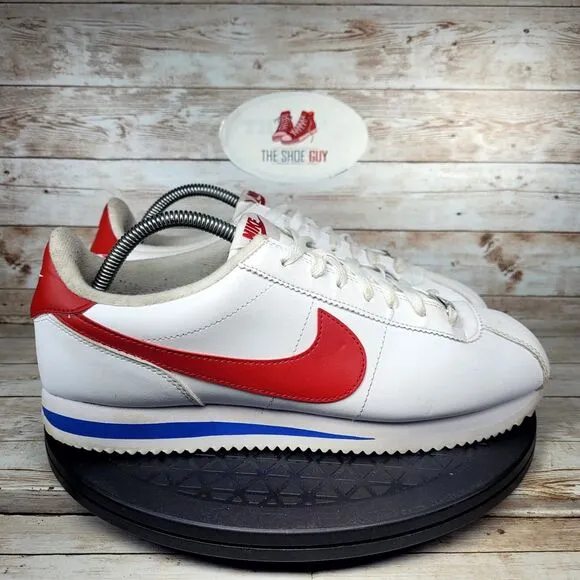 Nike Cortez Men's Size 10 Basic Leather 2019 White Red Forrest Gump Shoes
