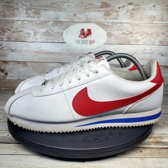 Nike Cortez Men's Size 10 Basic Leather 2019 White Red Forrest Gump Shoes