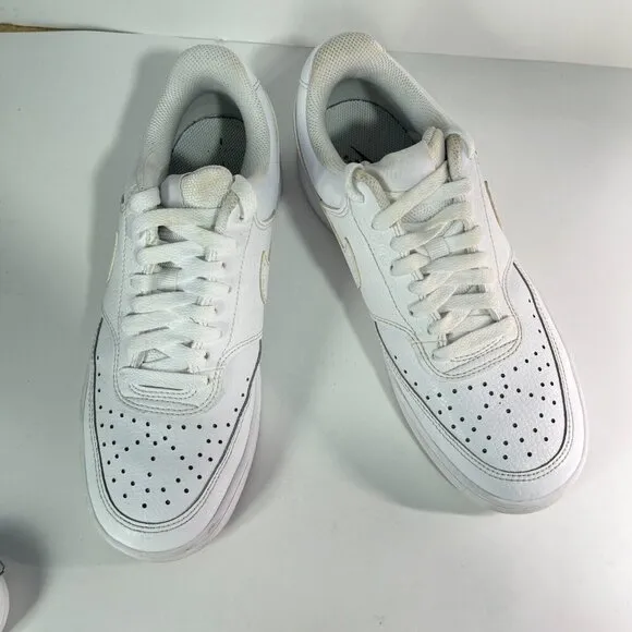 Nike Court Vision Low Run Shoes Size 8 Triple White Men's CD5463-100