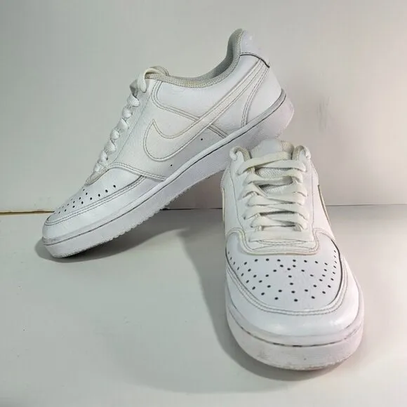 Nike Court Vision Low Run Shoes Size 8 Triple White Men's CD5463-100