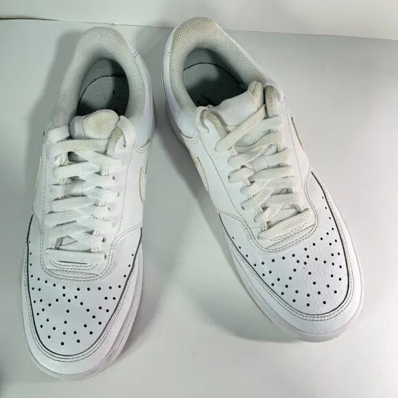 Nike Court Vision Low Run Shoes Size 8 Triple White Men's CD5463-100