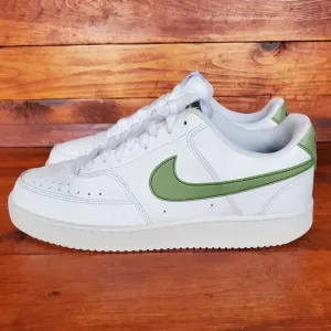 Nike Court Vision Low Shoes Men 9.5 White Oil‎ Green Sneakers FD0781-100