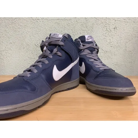 Nike Dunk High Mens Size 10.5 Shoes Midnight Navy Blue White 2010 Yankees Dunks