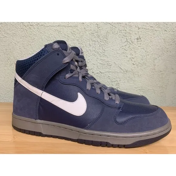 Nike Dunk High Mens Size 10.5 Shoes Midnight Navy Blue White 2010 Yankees Dunks