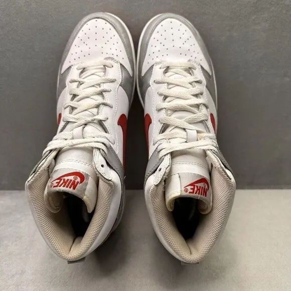 Nike Dunk High Mens Size 10.5 Shoes Metallic Silver Varsity Red White 2007