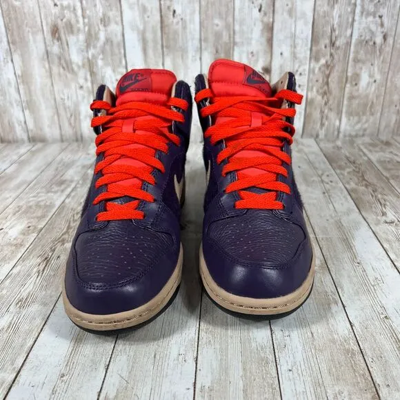 Nike Dunk High Premium Navy‎ Blue Red Sneakers Athletic Basketball Shoes Size 8