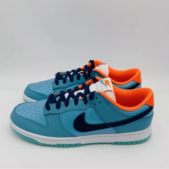 Nike Dunk Low Baltic Blue Total Orange Mens Shoes New