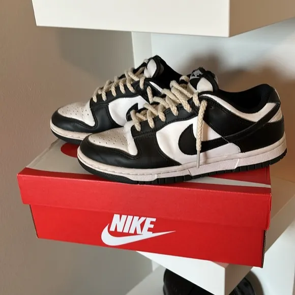 Nike Dunk Low Big Kids' Shoes black &amp; white. Big kid size great cond