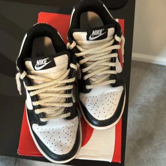 Nike Dunk Low Big Kids' Shoes black &amp; white. Big kid size great cond