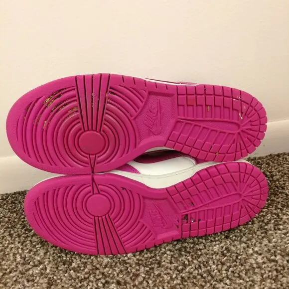 Nike Dunk Low GS Active Fuchsia Pink/White Shoes-Size 4.5Y- fj0704-100