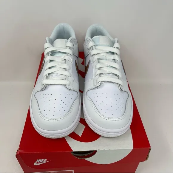 Nike Dunk Low GS White Metallic Gold Red Bronze GS Size 7Y / Women's Size 8.5