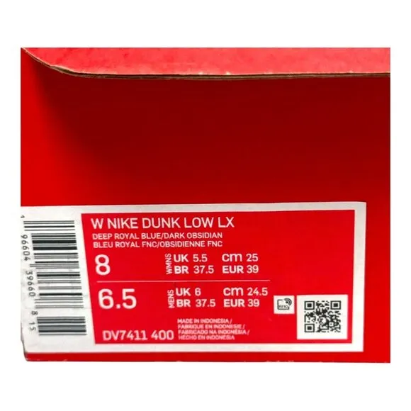 Nike Dunk Low LX Blue Suede (DV7411-400) Women's Size 8 Mens 6.5 Brand New Box