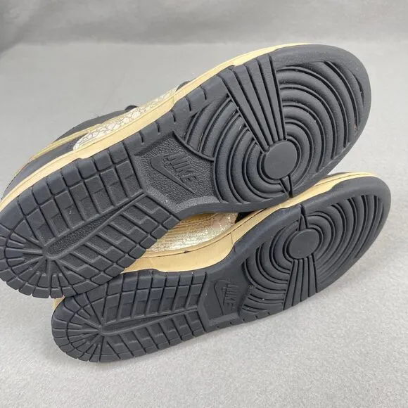 Nike Dunk Low Premium Shoes Womens 8.5 Black Linen Terra Cott Sneaker 313600-021