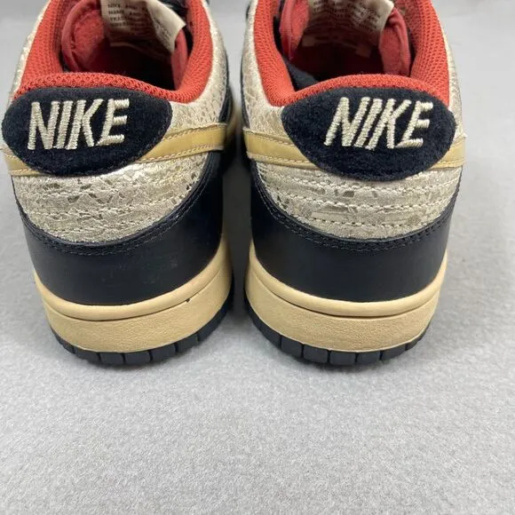 Nike Dunk Low Premium Shoes Womens 8.5 Black Linen Terra Cott Sneaker 313600-021