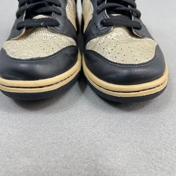 Nike Dunk Low Premium Shoes Womens 8.5 Black Linen Terra Cott Sneaker 313600-021