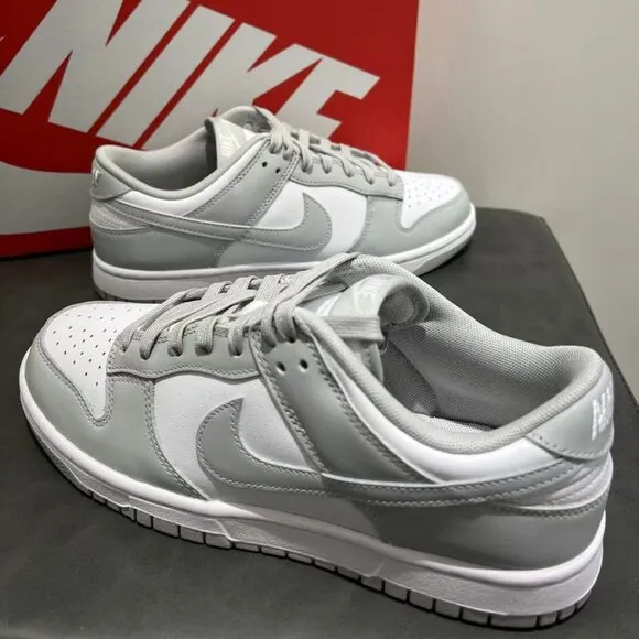 Nike dunk low-top grey and white women's sports shoes