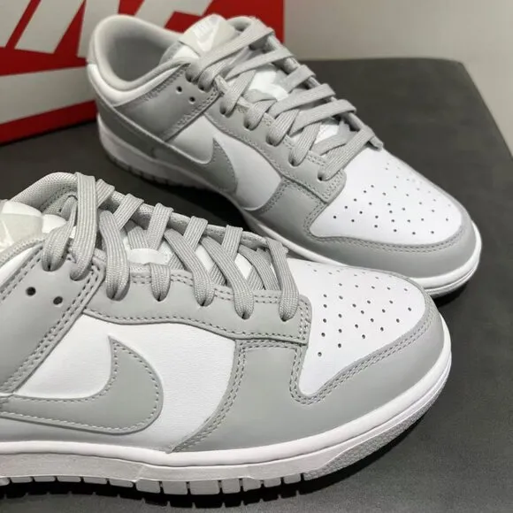 Nike dunk low-top grey and white women's sports shoes