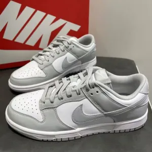 Nike dunk low-top grey and white women's sports shoes