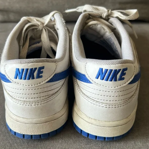 Nike Dunk Low Top Men 8.5 Sneakers White Royal Blue Swoosh Shoes DV0831-104