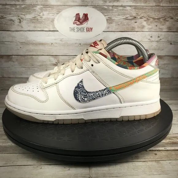 Nike Dunk Youth 6Y Low Top Paisley White Blue Athletic Shoes