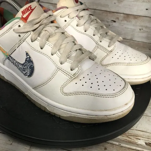 Nike Dunk Youth 6Y Low Top Paisley White Blue Athletic Shoes