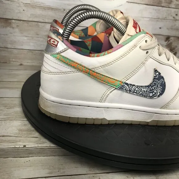 Nike Dunk Youth 6Y Low Top Paisley White Blue Athletic Shoes