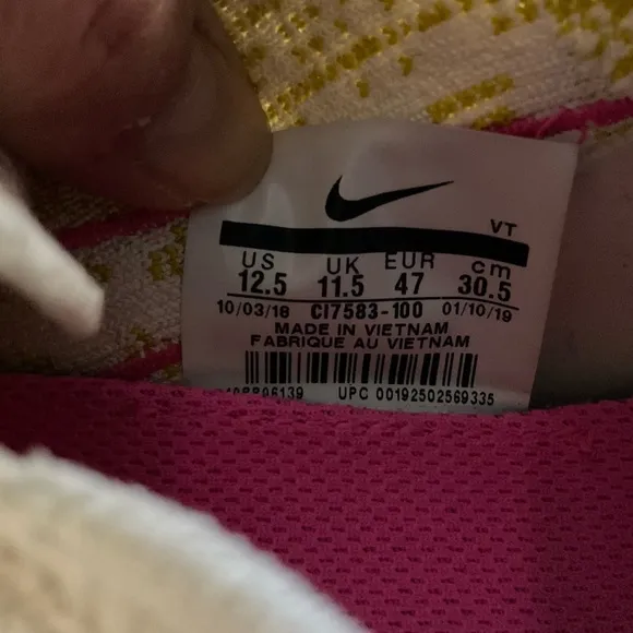 Nike Epic React Flyknit White and Pink Running Shoes
