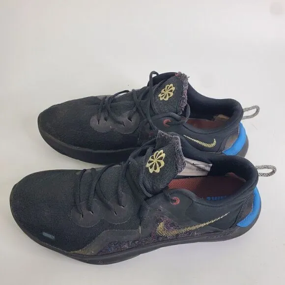 Nike Flex Run 2021 Shoes Mens Size 8 Black Melon Tint Light Blue CW3408-001