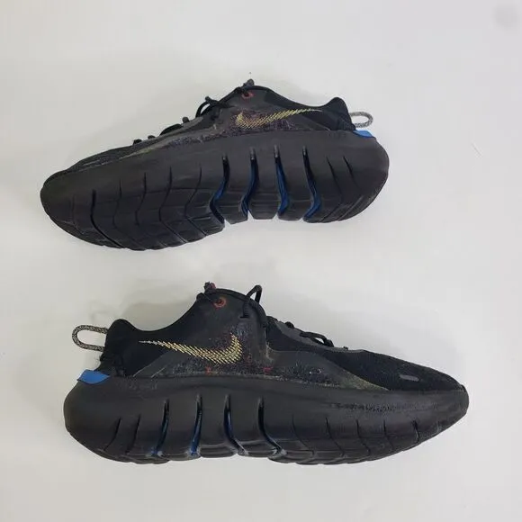Nike Flex Run 2021 Shoes Mens Size 8 Black Melon Tint Light Blue CW3408-001