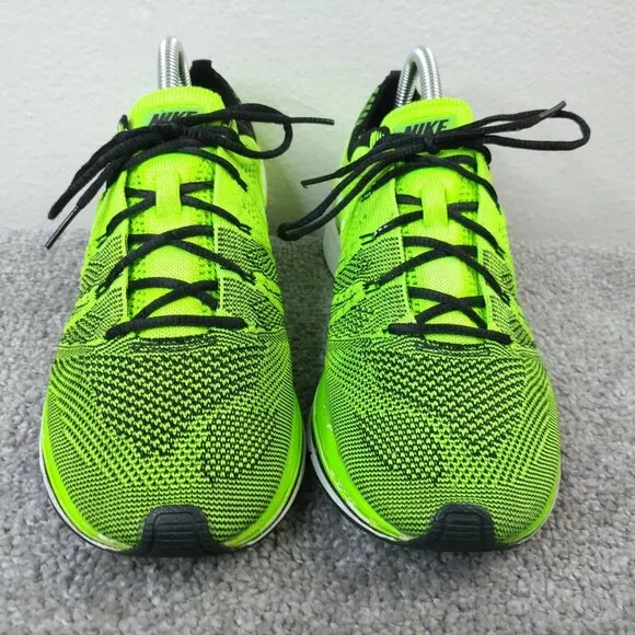Nike Flyknit Trainer Electric Green Mens 7.5 Running Shoes Low Top 532984-301