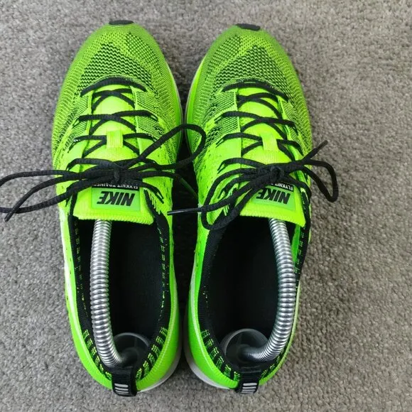 Nike Flyknit Trainer Electric Green Mens 7.5 Running Shoes Low Top 532984-301