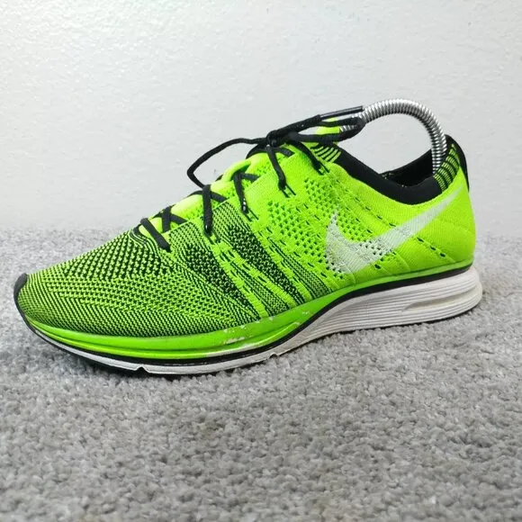 Nike Flyknit Trainer Electric Green Mens 7.5 Running Shoes Low Top 532984-301