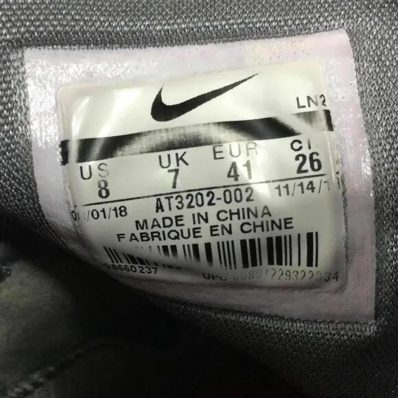 Nike Force Zoom Trout 5 - Men's Size 8 - Gray Low-Top Running Shoes - AT3202-002