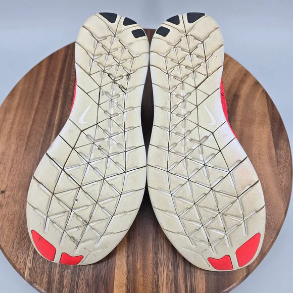 Nike Free RN Flyknit Shoes Men's 9 Red White Low Top Athletic Running Sneakers