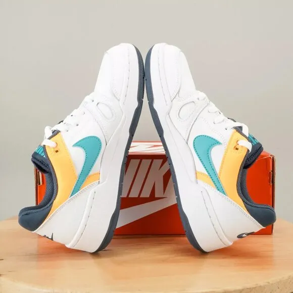 Nike Full Force Lo Womens Shoes White Racer Pink Thunder Blue Leather Low Top